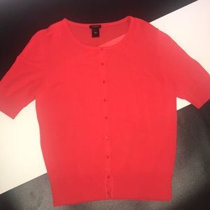 Ann Taylor button up short sleeve cardigan